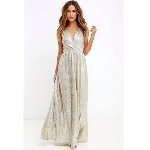 Gold Lulu’s formal dress size XS